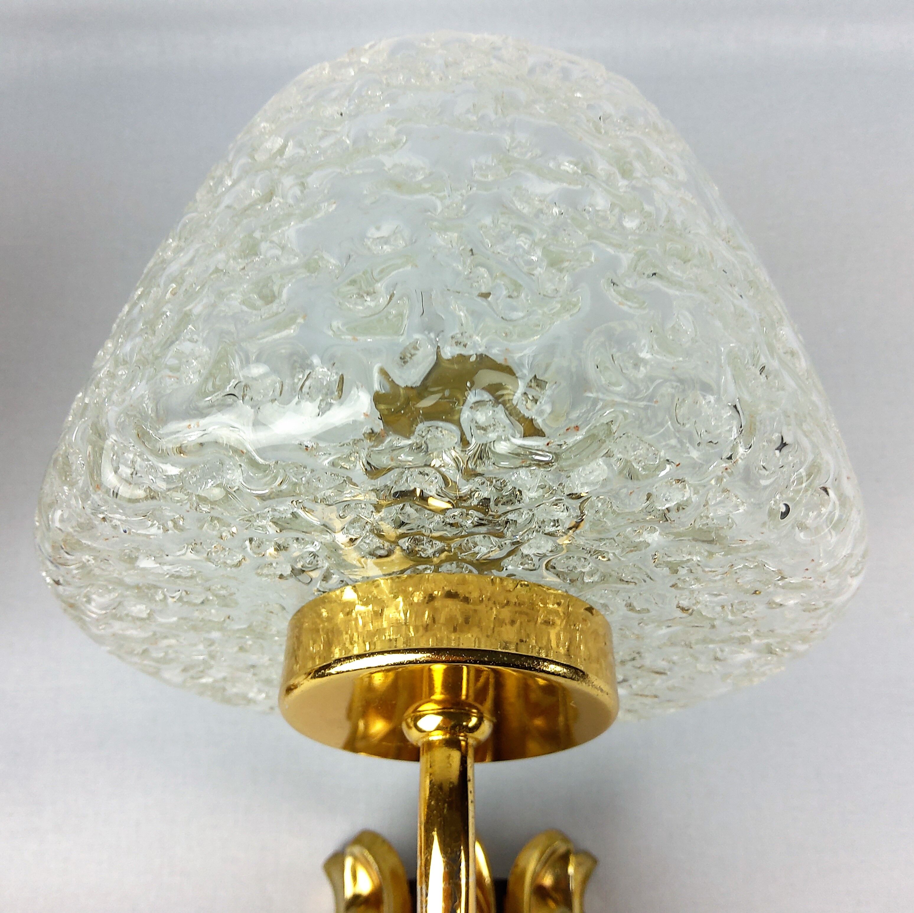 Vintage Murano and 1960 gold metal wall light