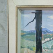Gerhard Karlmark, Modern Landscape, 1960s, Oil on Panel, Framed