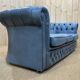 English Chesterfield 3-seater sofa in blue leather from the 1980s