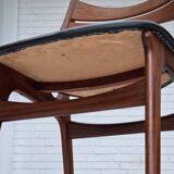 1960s, set of 4 reupholstered Danish dining chairs, design by Erik Buck.