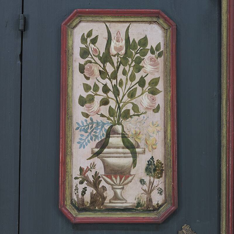 Rustic Farmhouse Folk Art Painted Bridal Cabinet