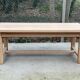 Extendable farmhouse table renovated in solid raw oak 2 drawers 2 benches 20