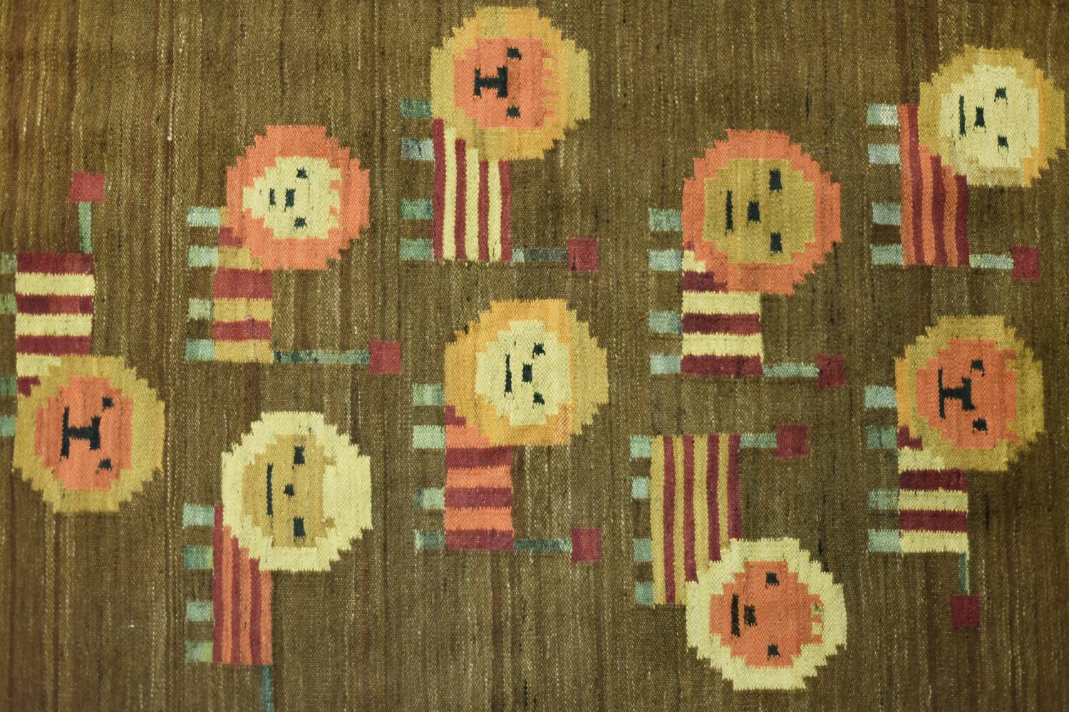 Tapisserie en laine et coton tissés par Maria Janowska, 1970