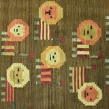 Tapisserie en laine et coton tissés par Maria Janowska, 1970