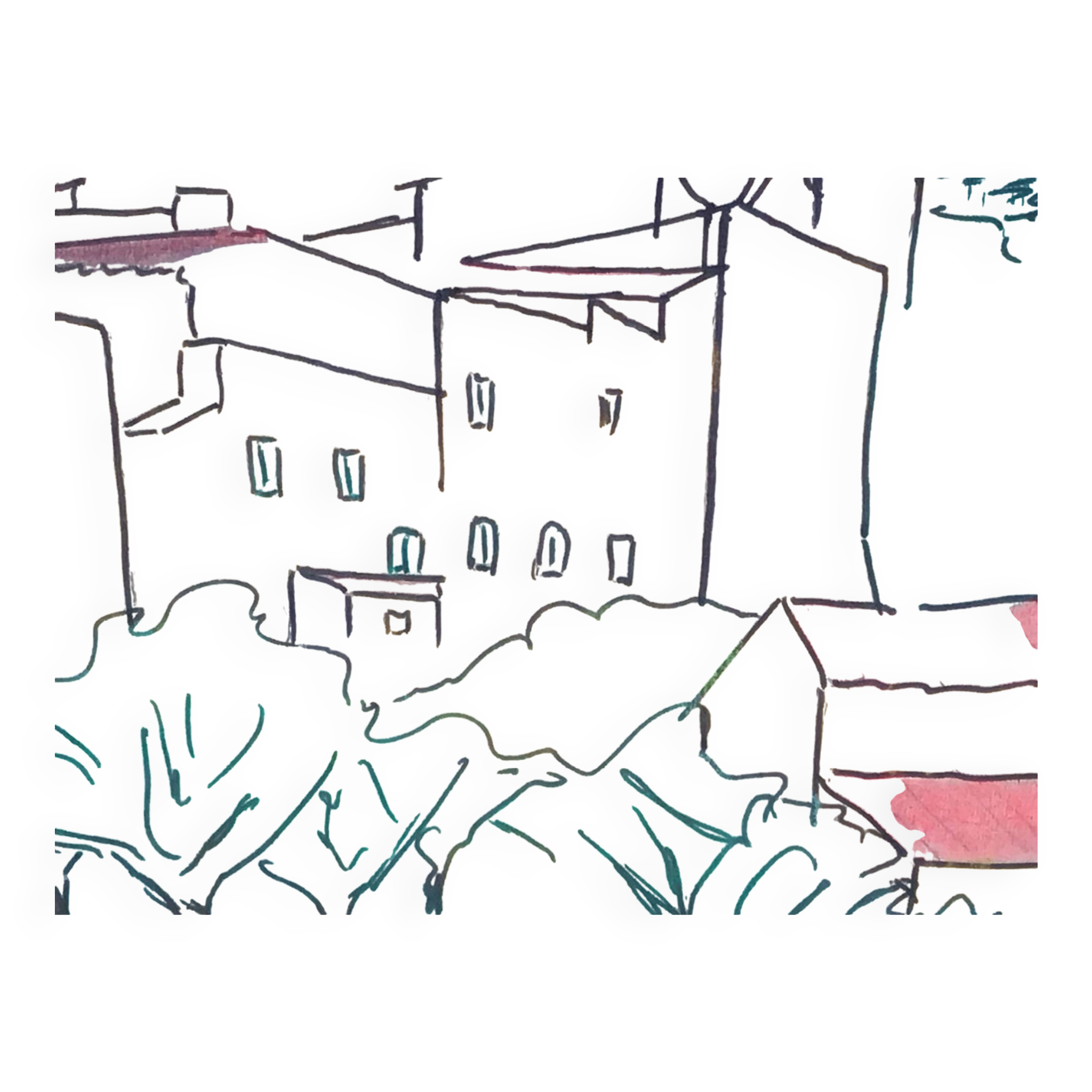 Tableau village fortifié