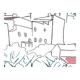 Fortified village painting