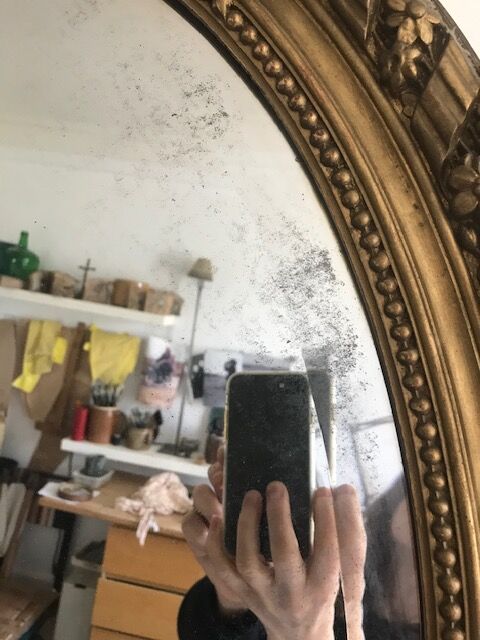 Old Oval Mirror Louis XVI Style