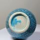 Covered vase or Persian jar, glazed Iznik pottery, vintage turquoise painted.