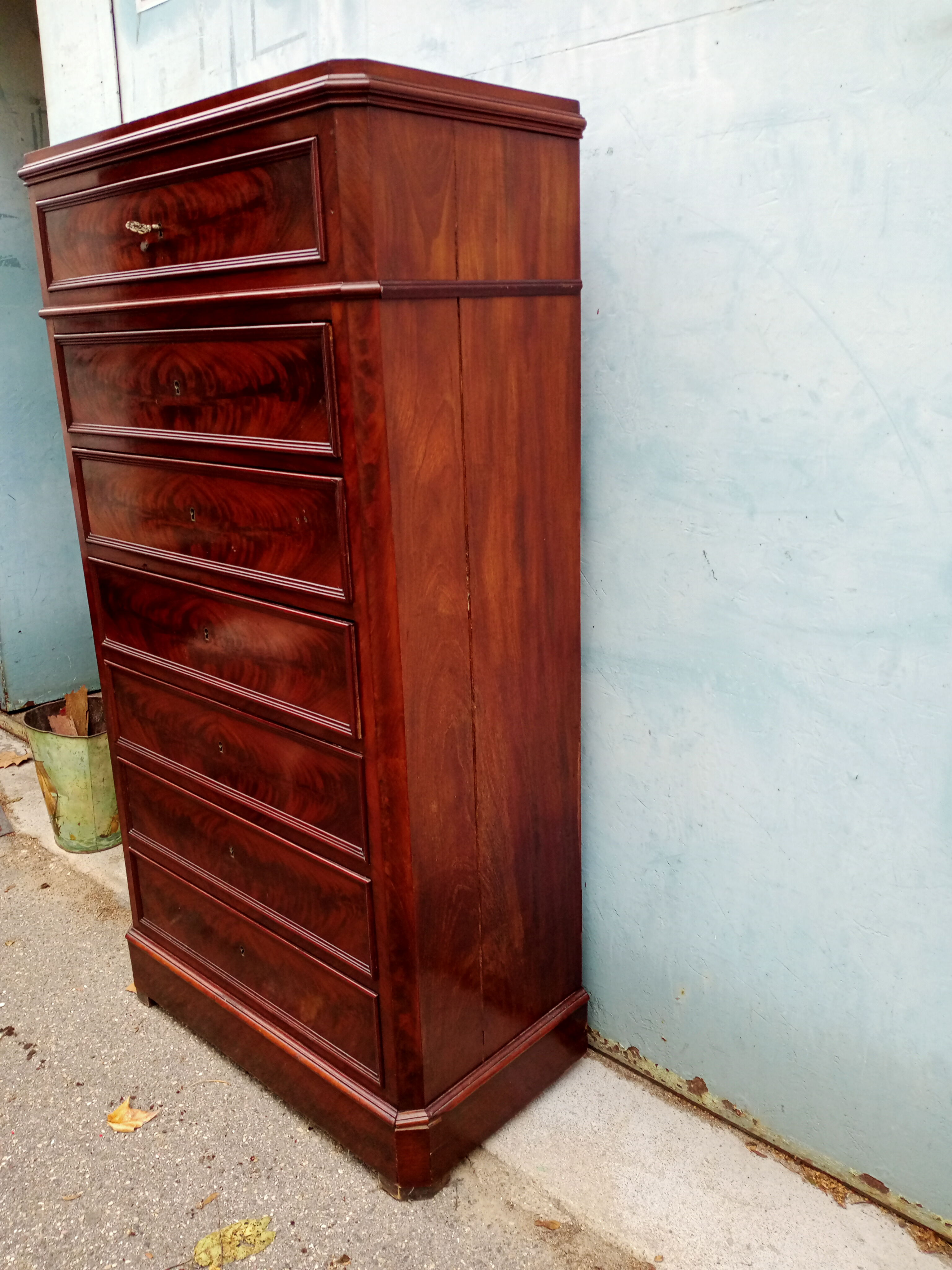 Semainier Louis Philippe mahogany