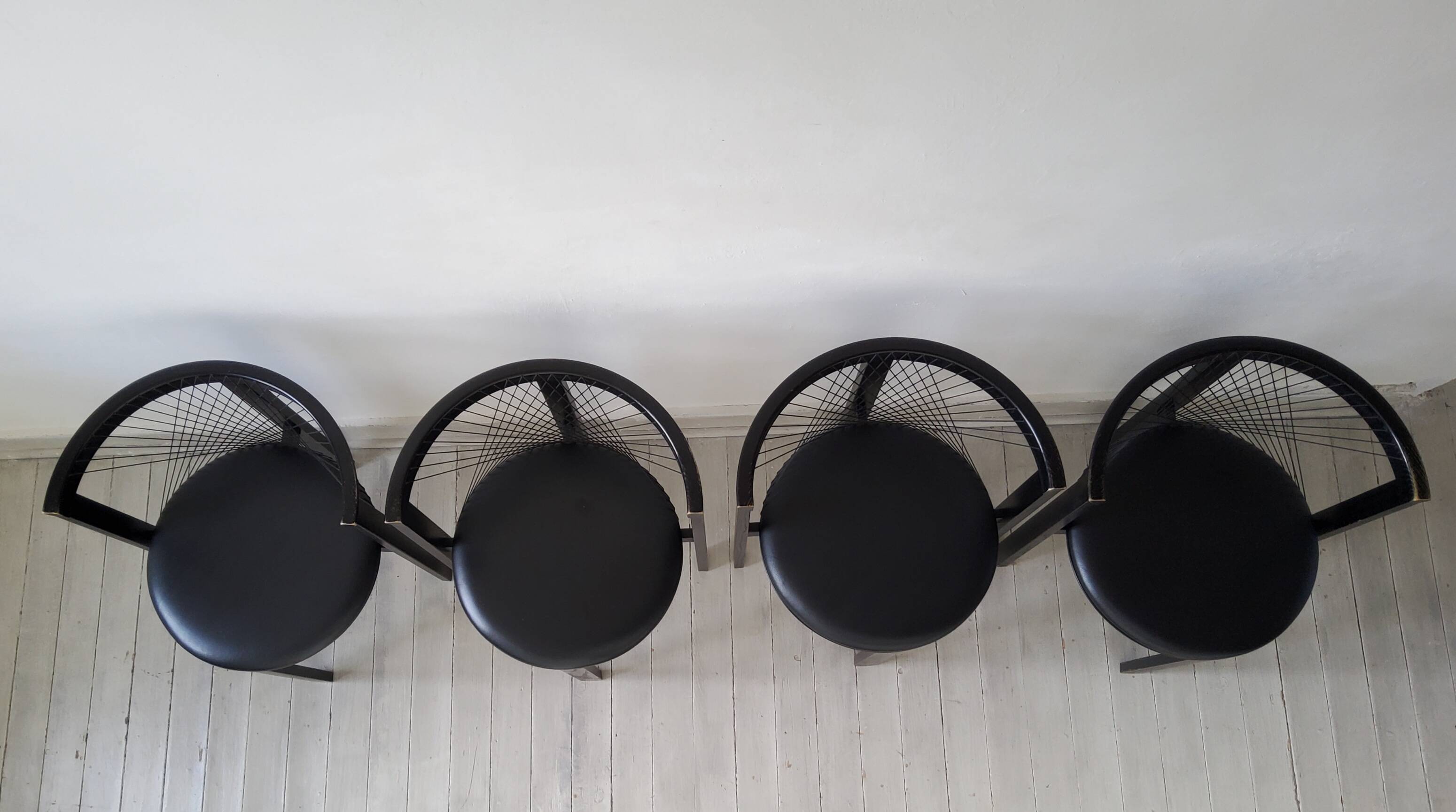 Vintage Niels Jorgen Haugesen String chairs for Tranekaer, Denmark 1980s