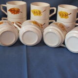 12 cups vintage Mill of Wolves decoration autumn leaves