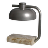 Travertine and chromed metal table lamp by Paolo Salvi, 1960s