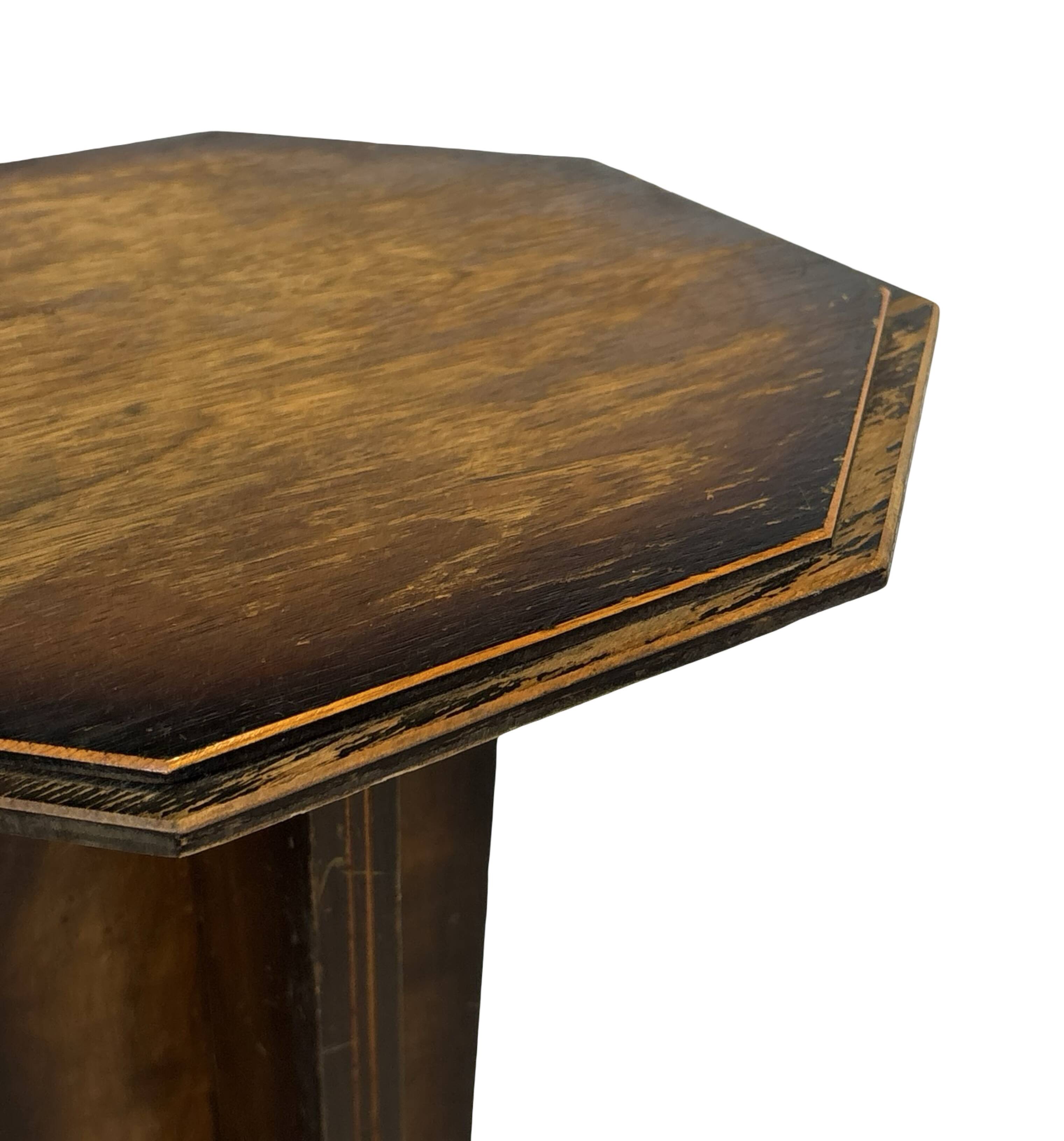 Art Deco side table plant table set of two design oak