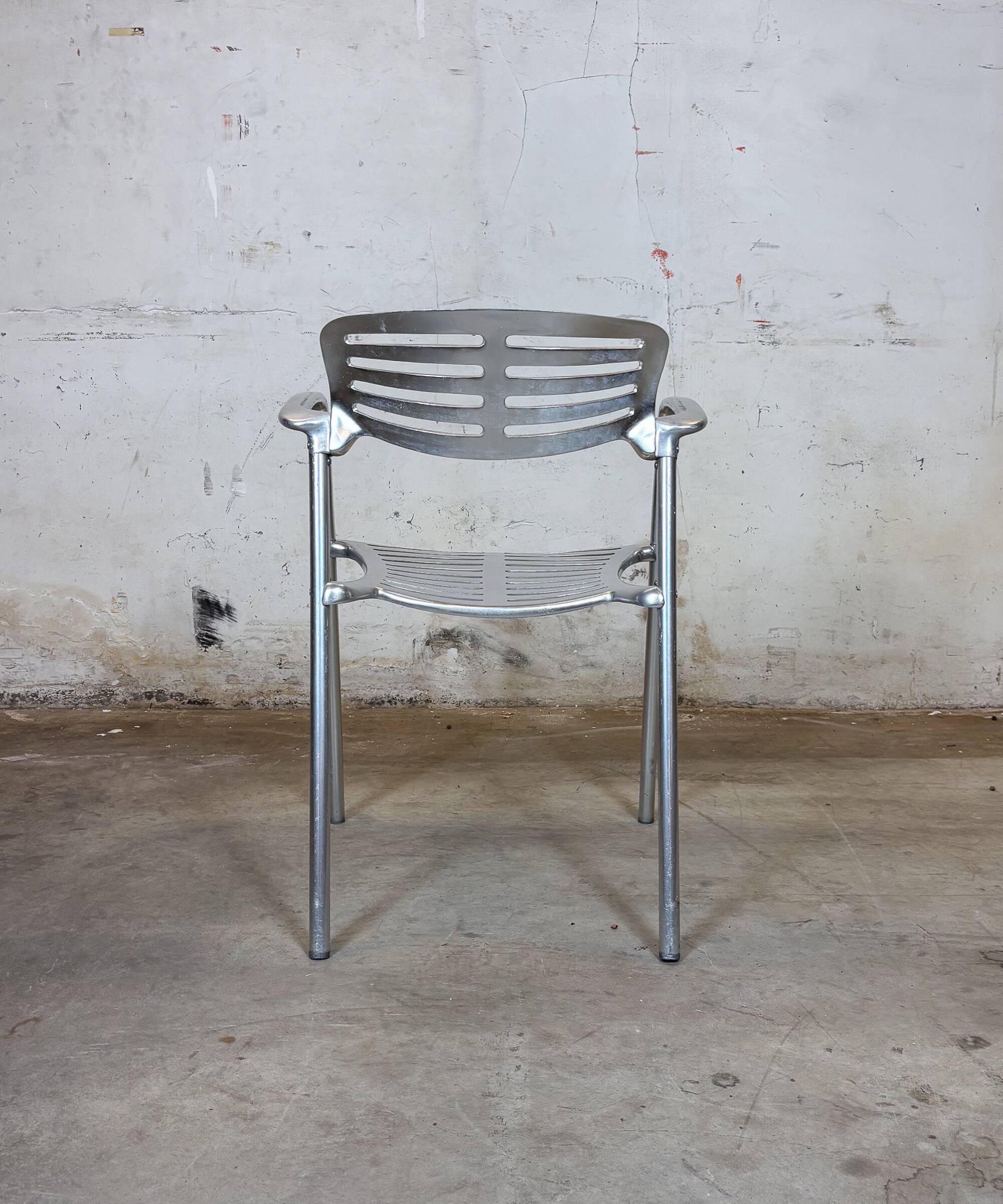 Work chair, designer chair Amat 3 Jorge Pensi Aluminum – Silver
