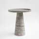 Silver travertine cone side table