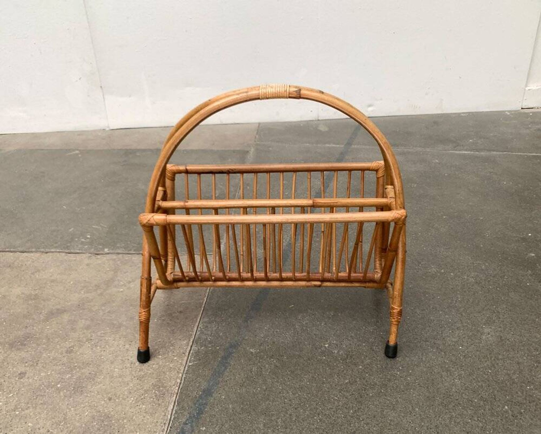 Mid-century bamboo magazine rack, 1960s