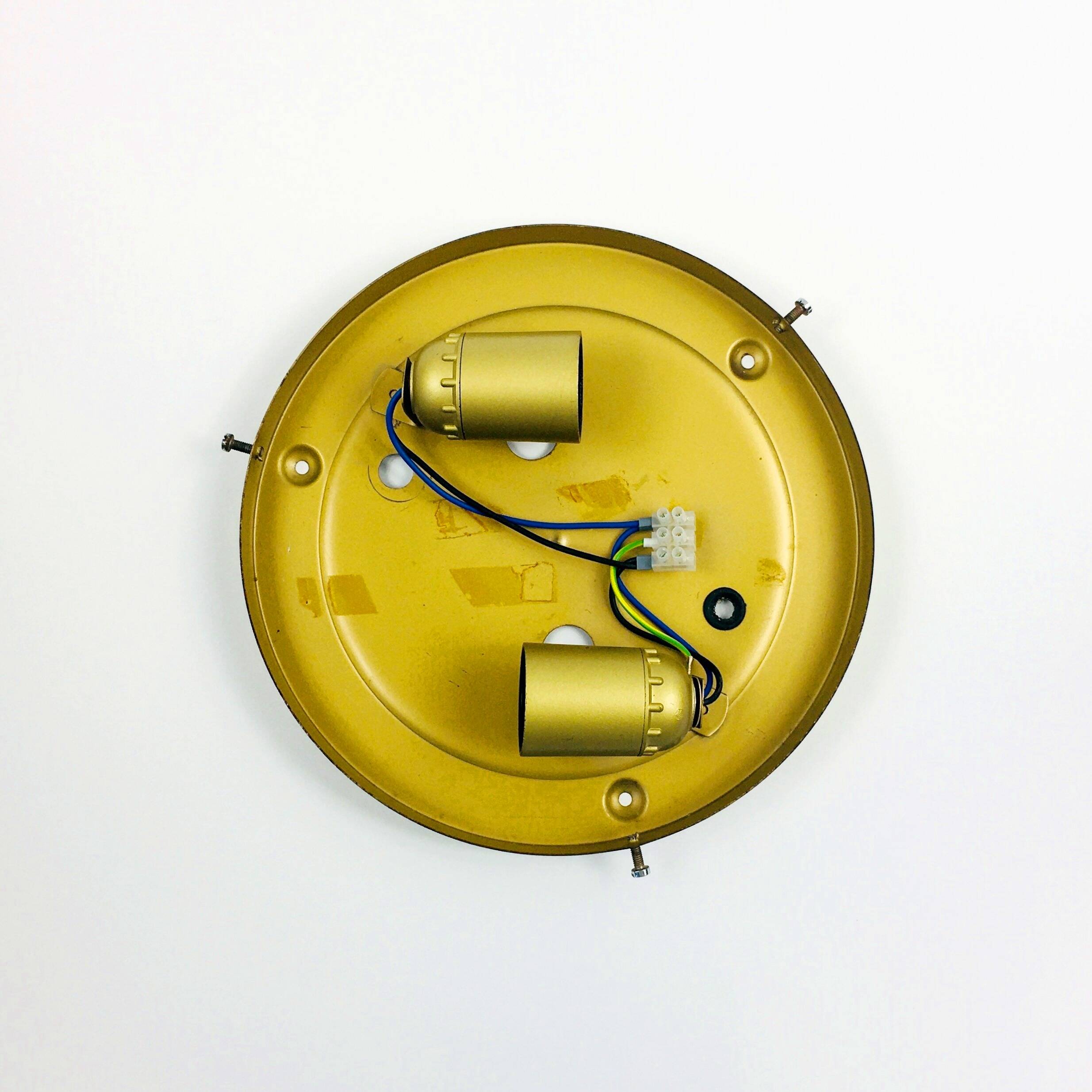 Large Amber Bubble Glass Ceiling Light/Flush Mount by Helena Tynell for Limburg, Germany, 1960s