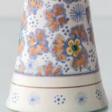 Pair of coloured ceramic table lamps in Art Nouveau style, 1918, with new shades.