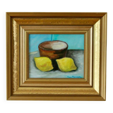 Original European still life oil on panel painting by Hans Haussdal