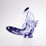 Blue glass fruit basket Cofrac style