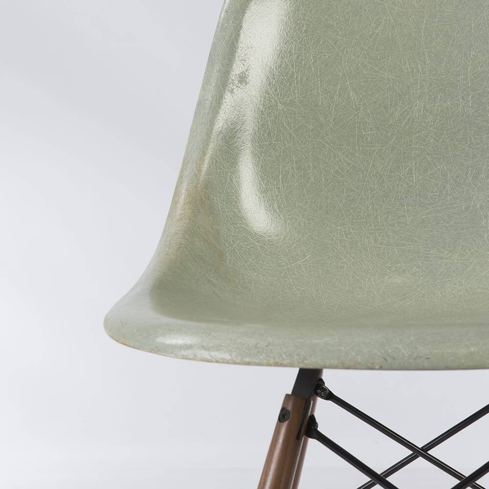 Light Seafoam Pair (2) Herman Miller Eames DSW Dining Side Shell Chairs