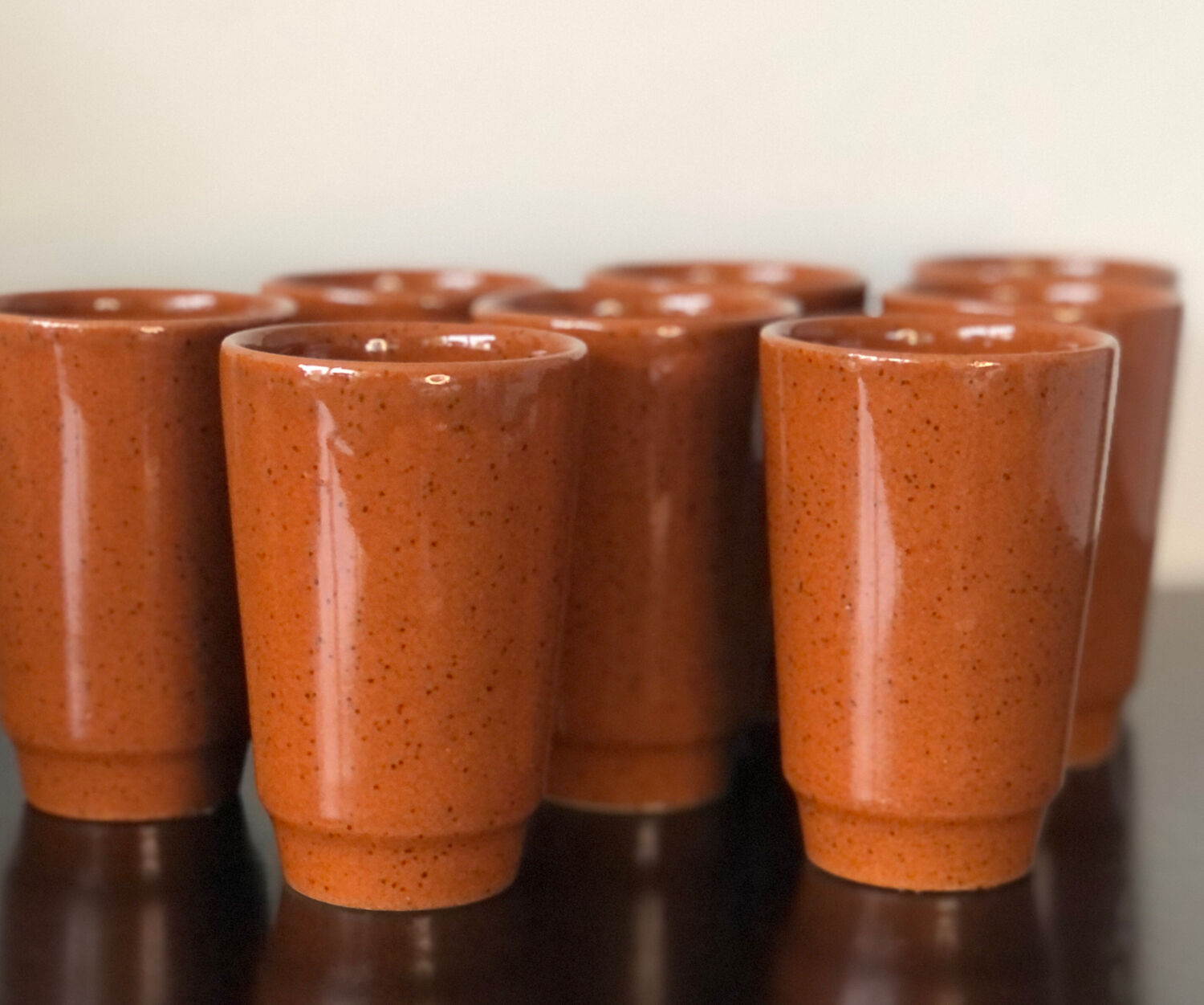 8 cups in glazed sandstone gp digoin