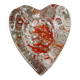 Empty pocket/Ashtray, l in blown art glass/Heart shape with inclusions of orange filaments. In Murano style