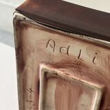 Bordeaux ceramic enamelled vide poche by Dutch artist A. Reuver, numbered.