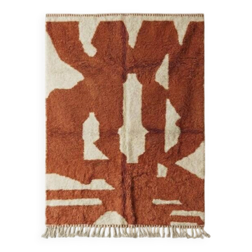 Handwoven natural wool rug, size 1.4/2.6 m.