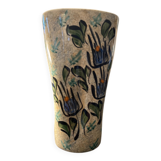 Glazed Ceramic Vase Signed Vallauris