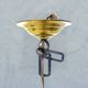Suspension Art Déco en laiton doré et verre sculpté, années 1930