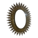 Énorme miroir Soleil en fer forgé années 50