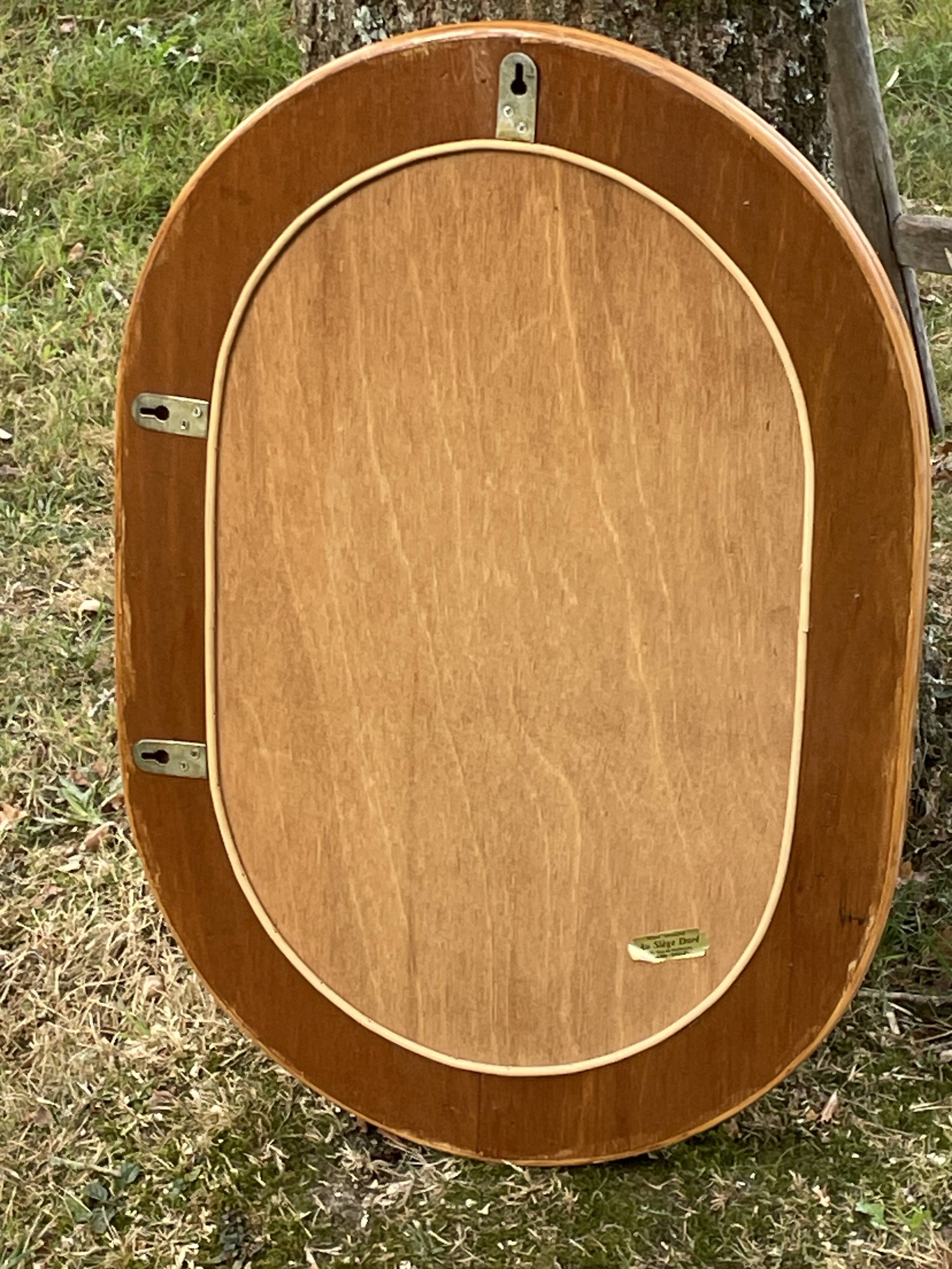 miroir mural en rotin et osier tressé, vintage 64 x 45 cm