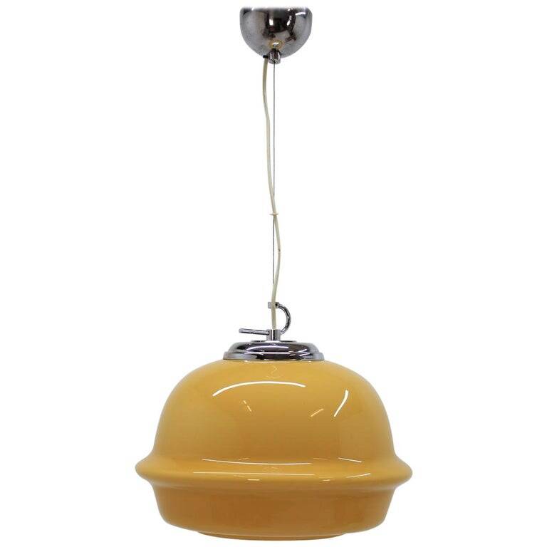 Midcentury Design Glass Pendant, 1980s