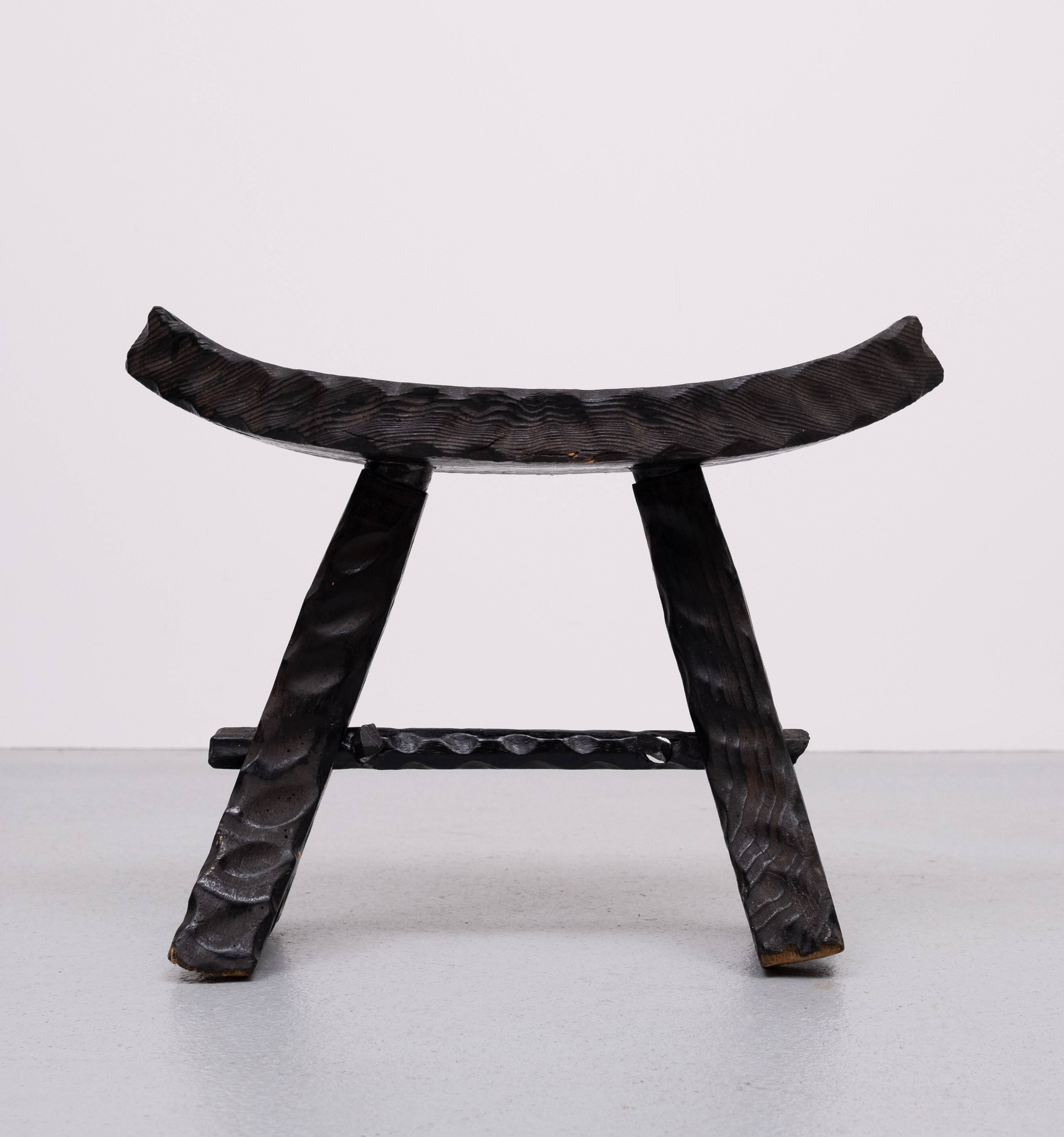 Handmade Spanish Brutalist Foot stool 1950s