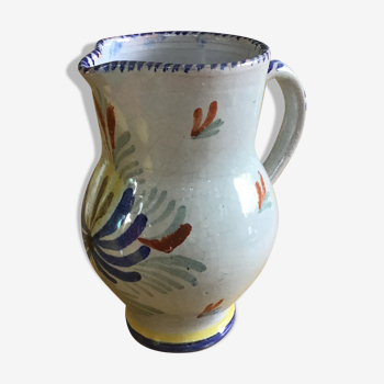 Pitcher in earthenware blue decoration