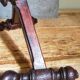 Antique stool in turned and carved solid wood