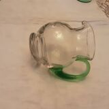 6 green-footed white wine glasses from alsace with grape clusters design