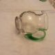 6 green-footed white wine glasses from alsace with grape clusters design