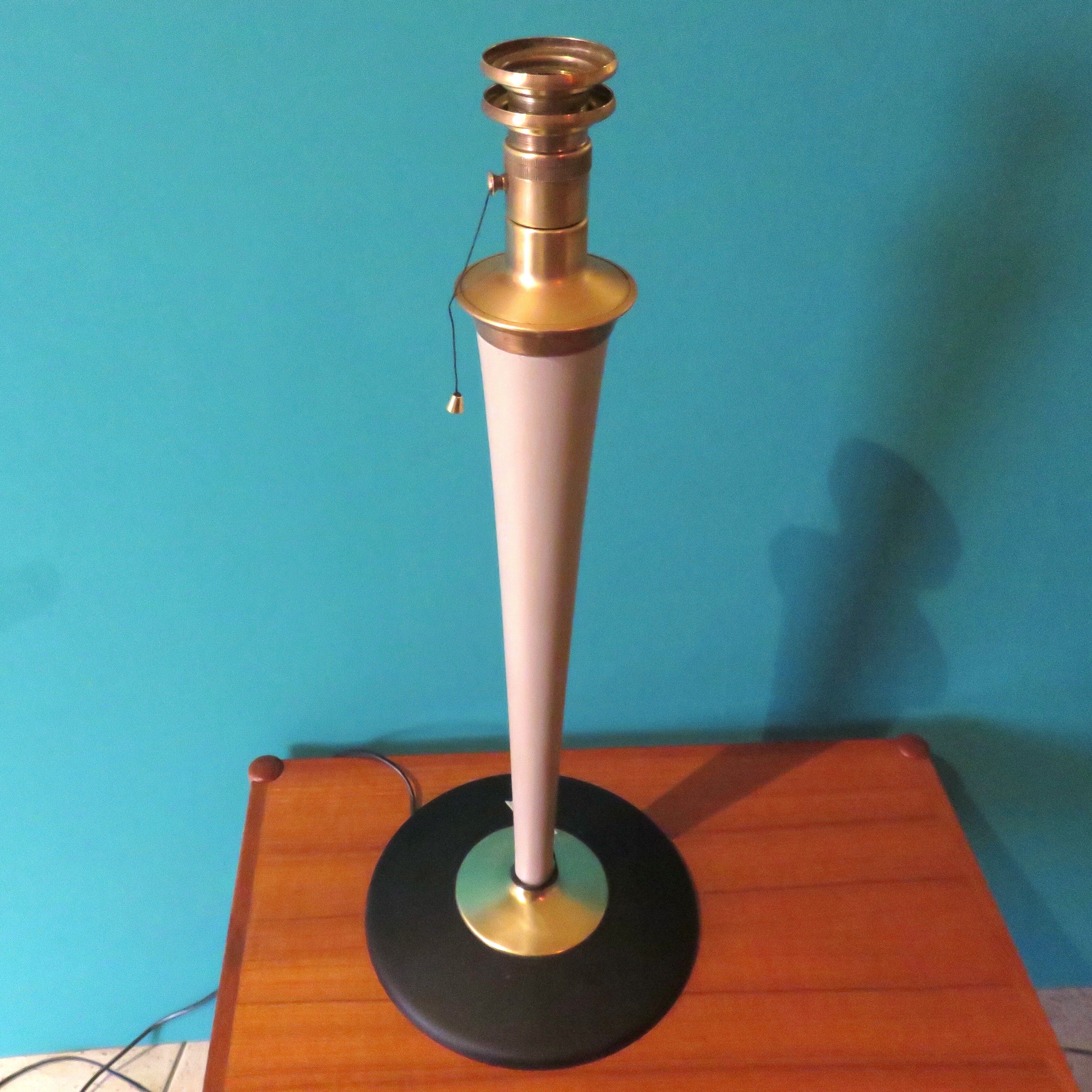"Mazda" desk lamp in wood and brass France 1940