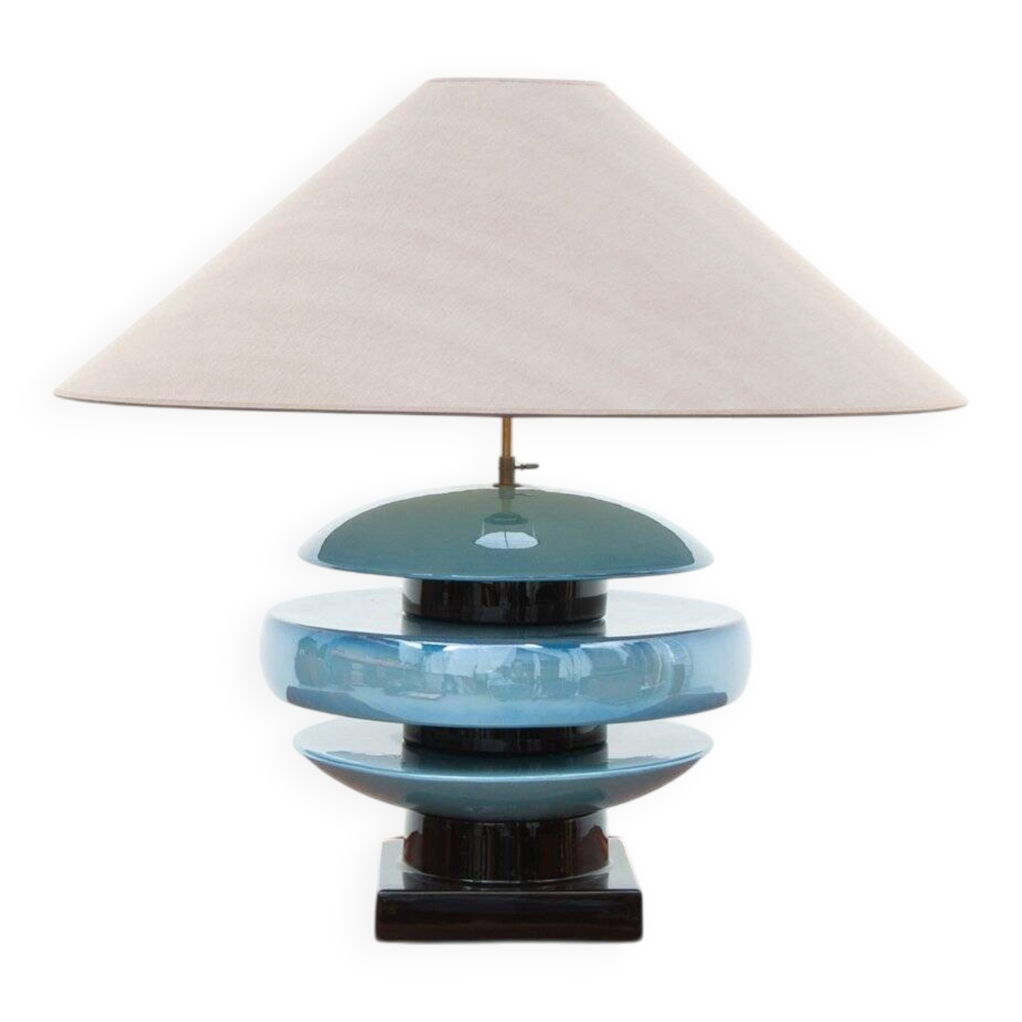 Large Shanghai ceramic lamp by François Chataîn, 1980s