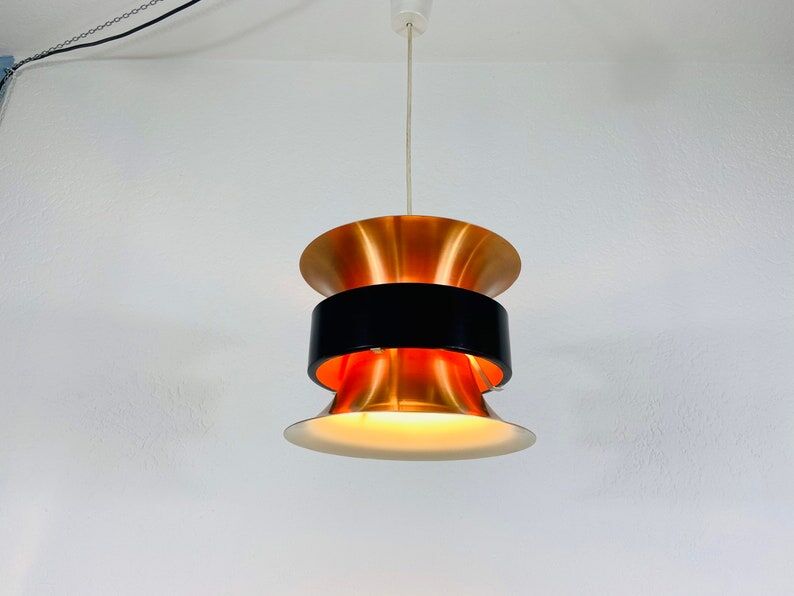 Danish copper hanging lamp, 1960s