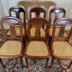 Set of 6 Louis Philippe chairs in cherry wood and cane