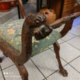 Dagobert curule armchair in walnut