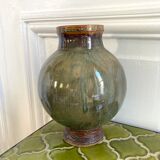 Vase ball glazed pottery signed
