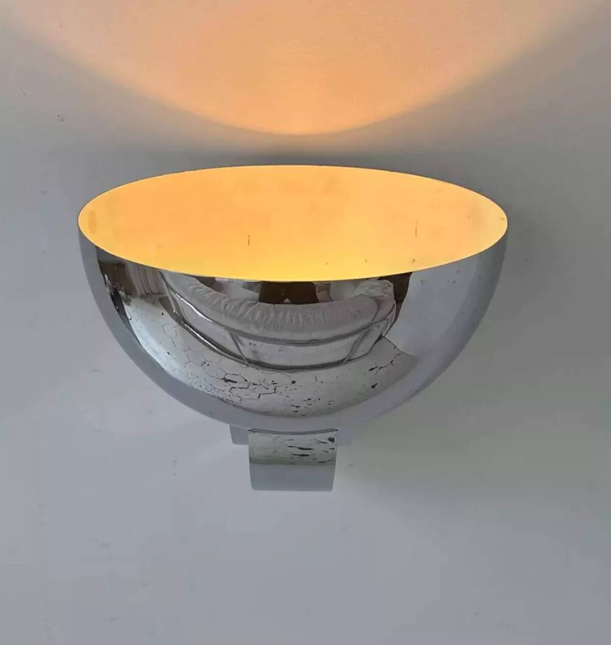 Vintage Perzel 347 bm wall lamp, chrome-plated bronze, France 1950