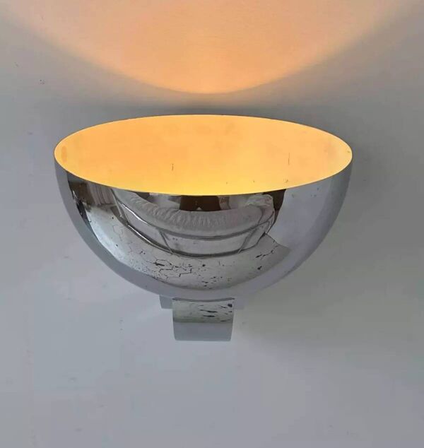 Applique vintage Perzel 347 bm , bronze chromé, France 1950