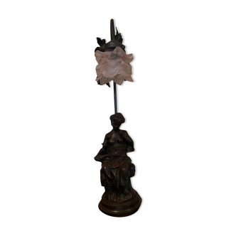 Art Nouveau style bronze lamp