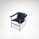 LC1 blue and black ponyskin armchair by Le Corbusier et al for Cassina 1990