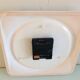 White ceramic square clock, vintage 60/70